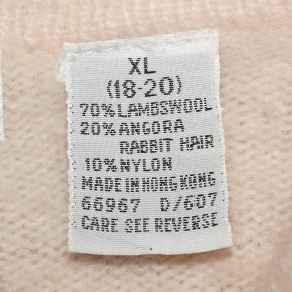 Vintage 80s Lambswool Angora Cardigan Sweater XL - Picture 7 of 9